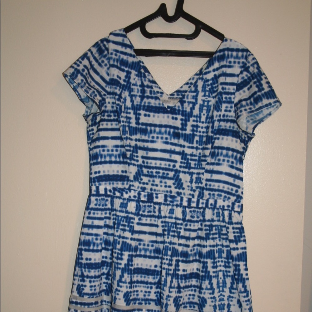 Lined, blue dress